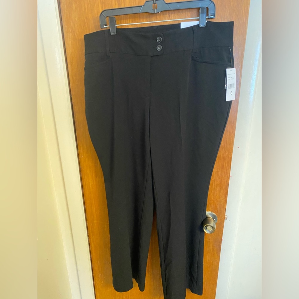 NWT Women’s Rafaella Curvy Bootcut High Rise Solid Black Pants Size 16 - Picture 7 of 15